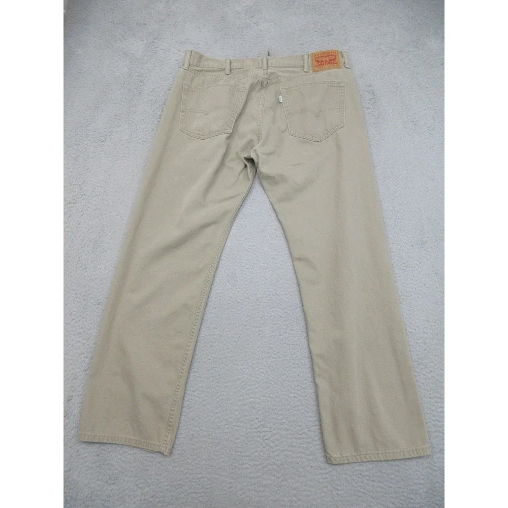 Levis 505 Jeans Mens 36x30 Beige‎ Straight Leg Denim Y2K Workwear (Tag 38x32)